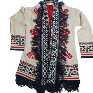 Pink Rose Women’s Geometric Aztec Sweater Cardigan Acrylic Soft Knitted medium